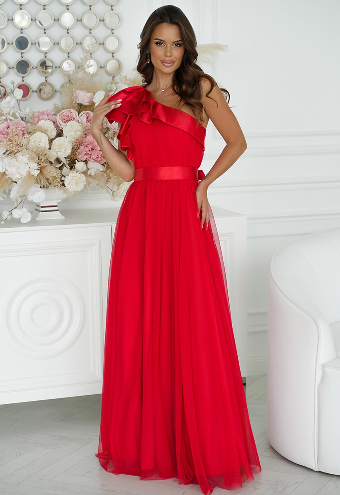 LBD Exclusive Red Midnight Strikes Maxi Dress