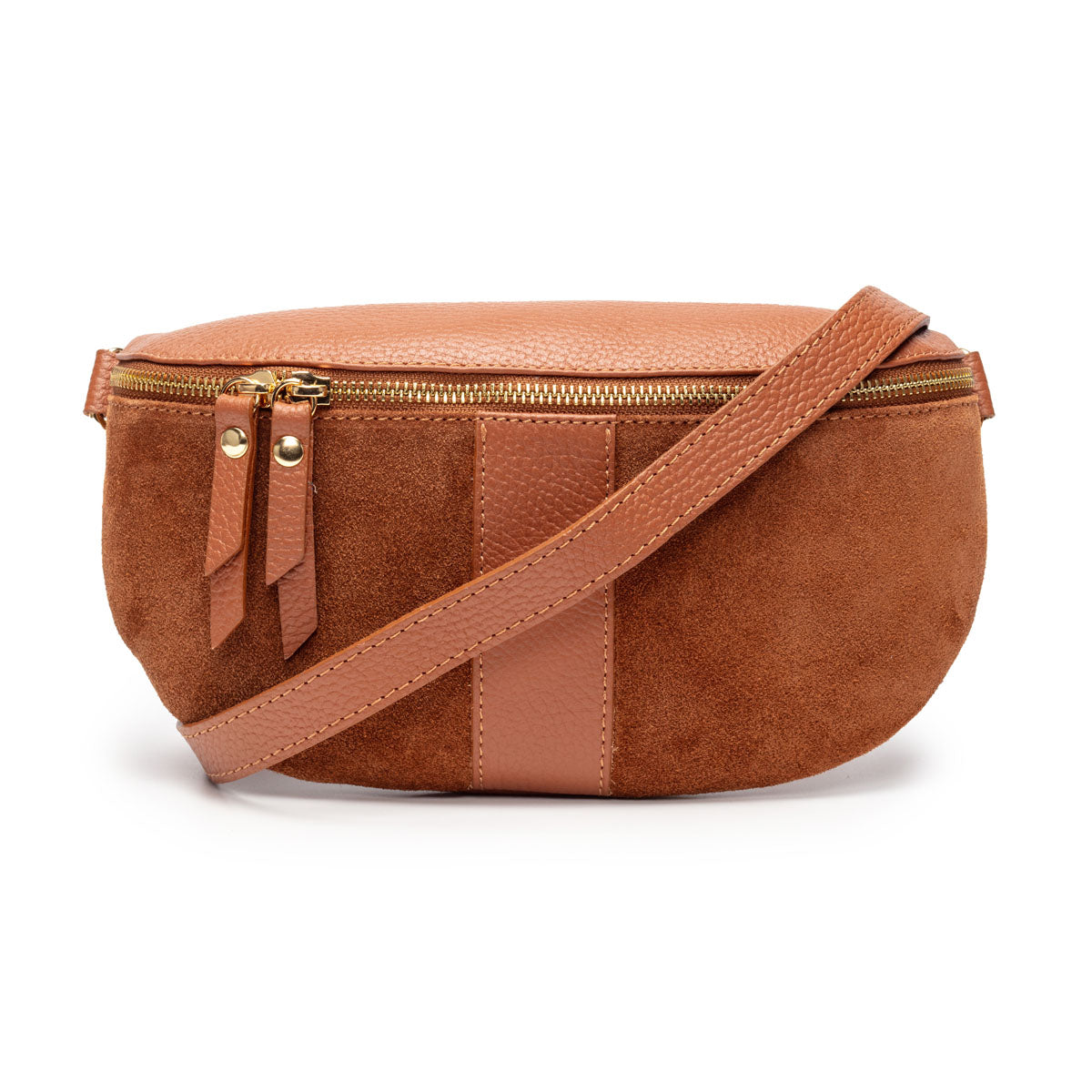 Elie Beaumont Suede Sling Bag Tan