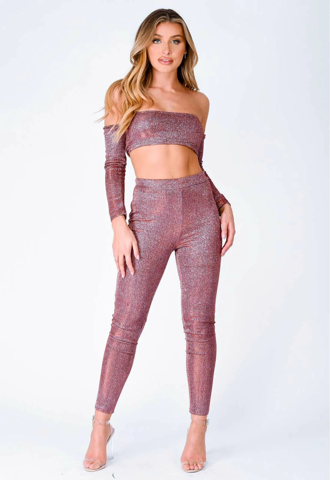 Pink glitter leggings hotsell