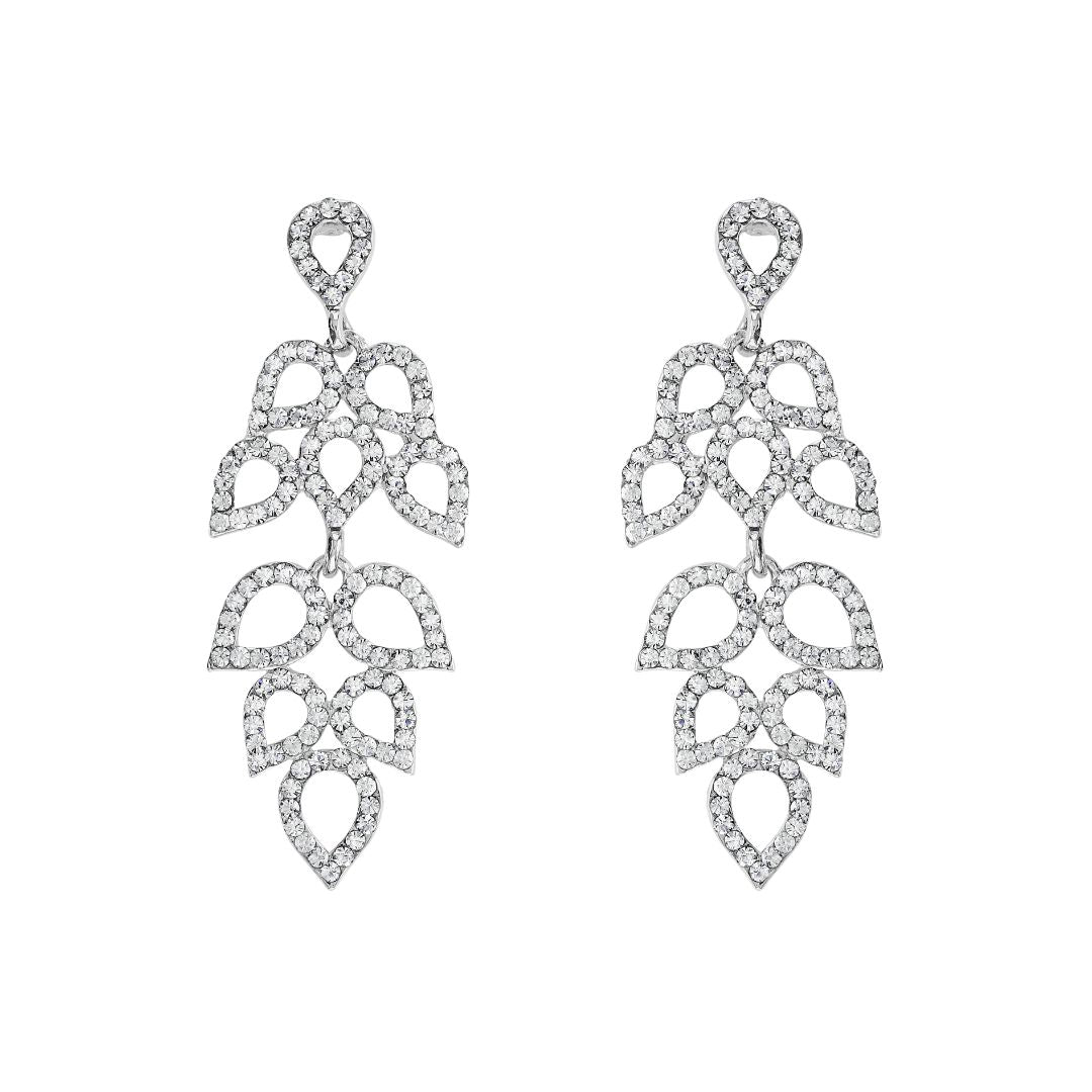 loveRocks Filigree Crystal Leaves Chandelier Earring