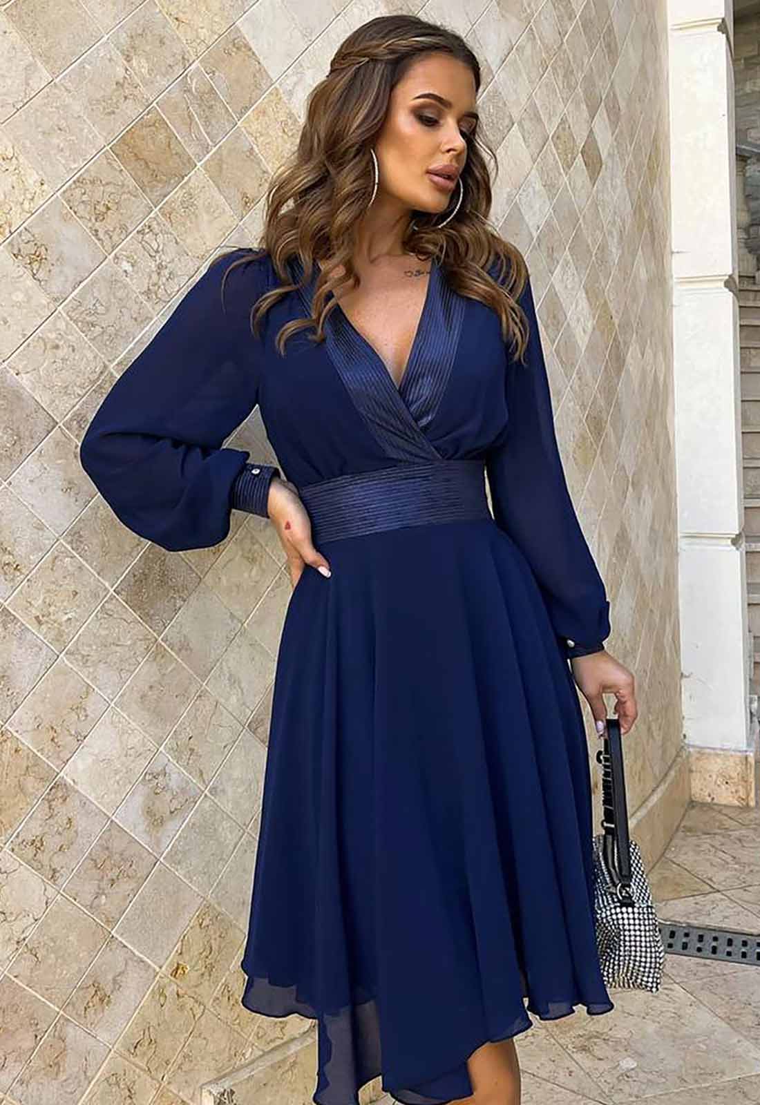 LBD Exclusive Blue Bianca Wedding Guest Dress