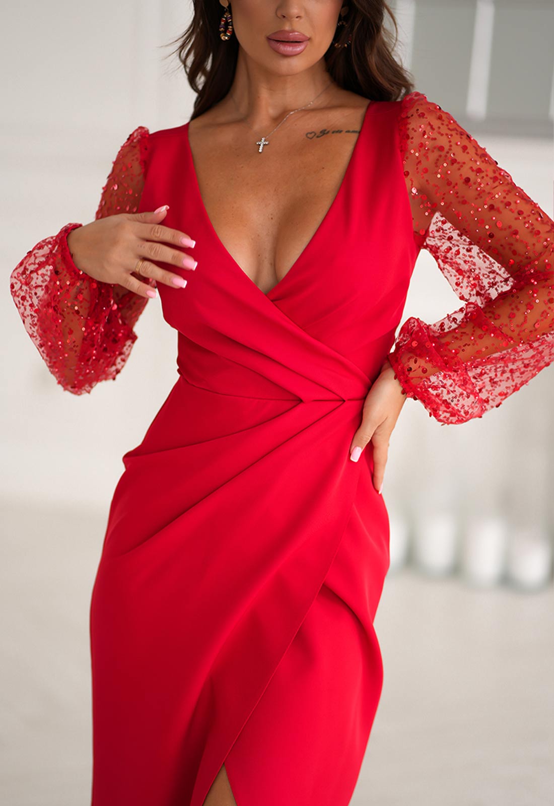 LBD Exclusive Red Harper Cocktail Dress