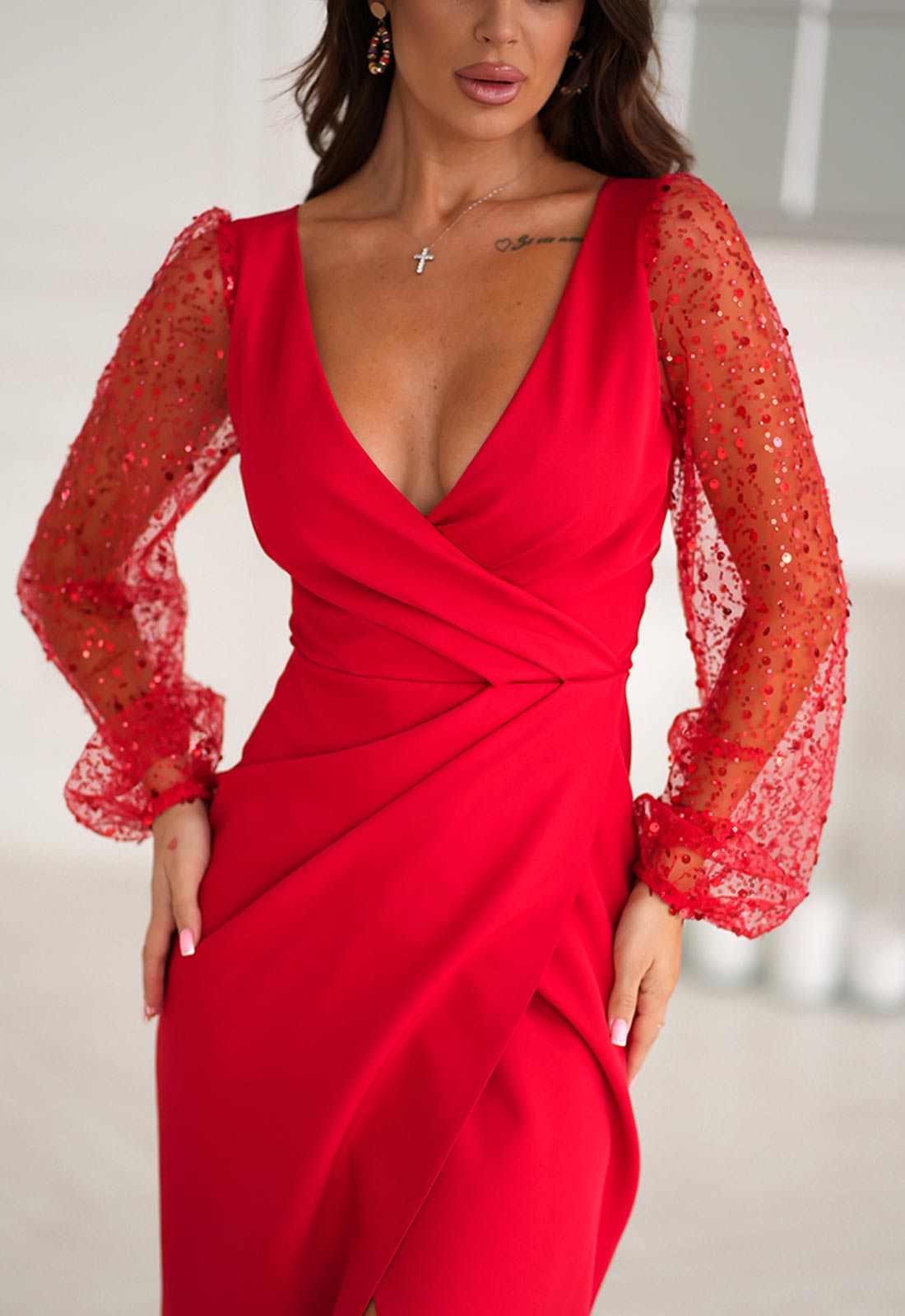 LBD Exclusive Red Harper Cocktail Dress