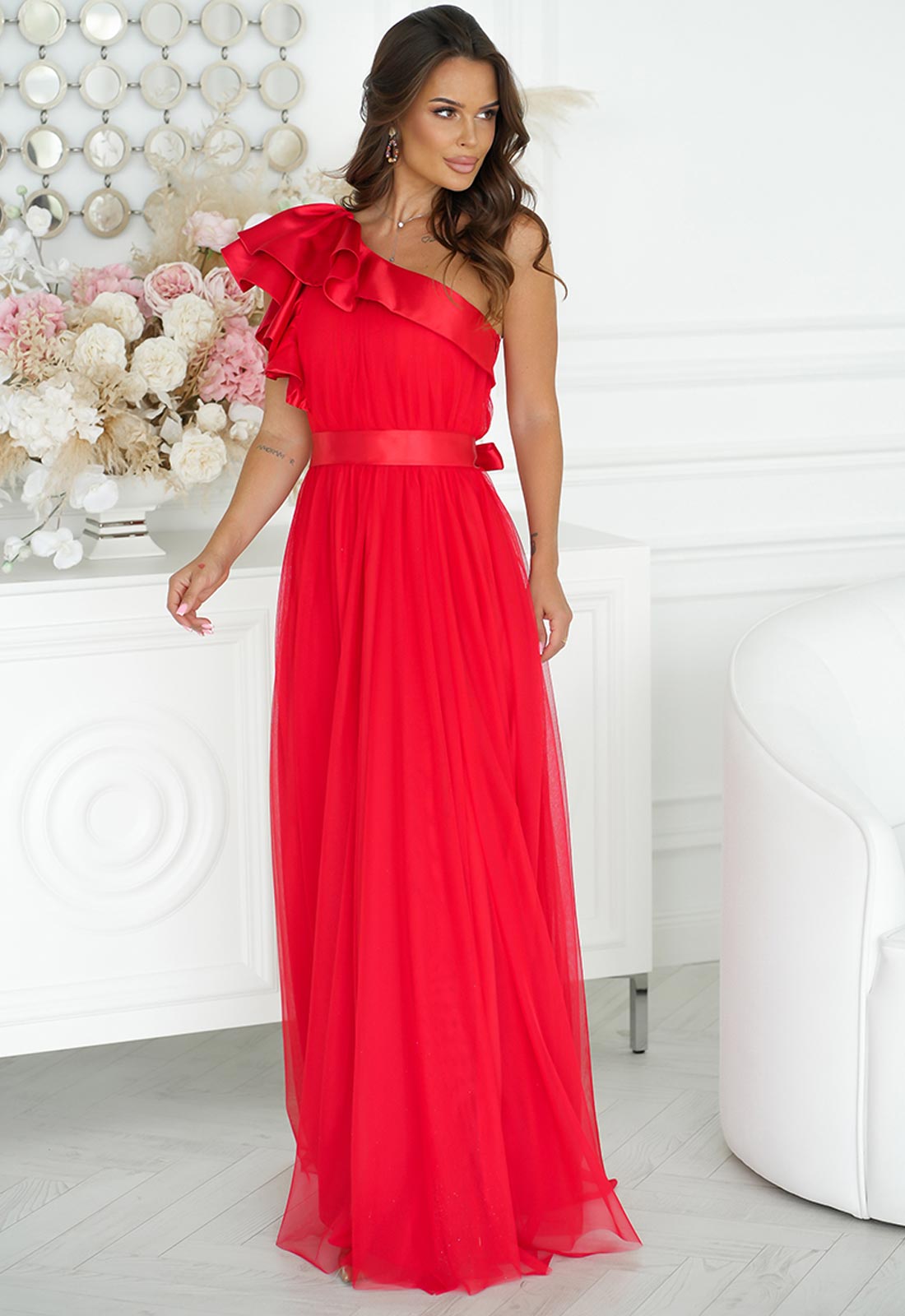 LBD Exclusive Red Midnight Strikes Maxi Dress