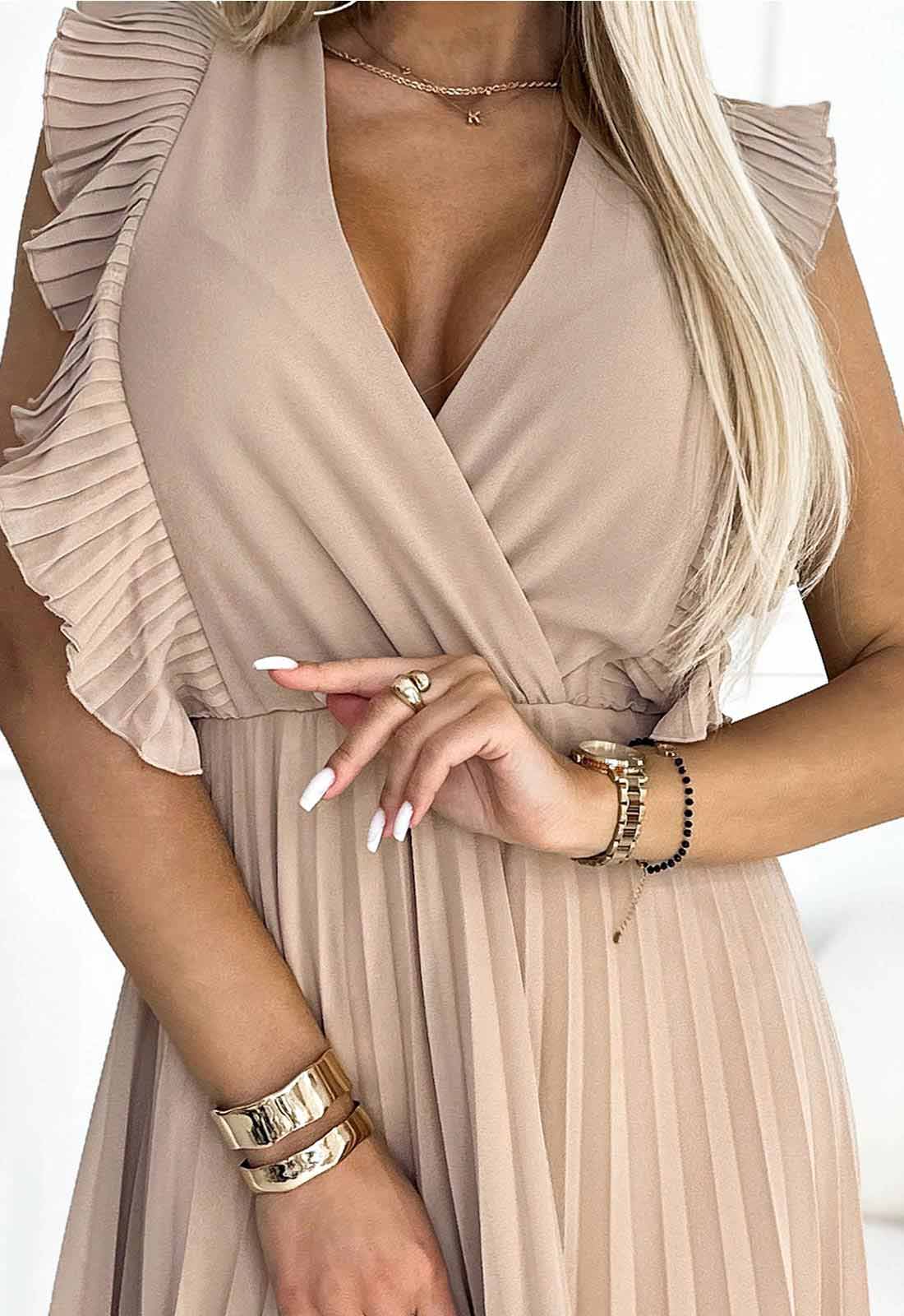 LBD Exclusive Beige Emily Wedding Guest Dress