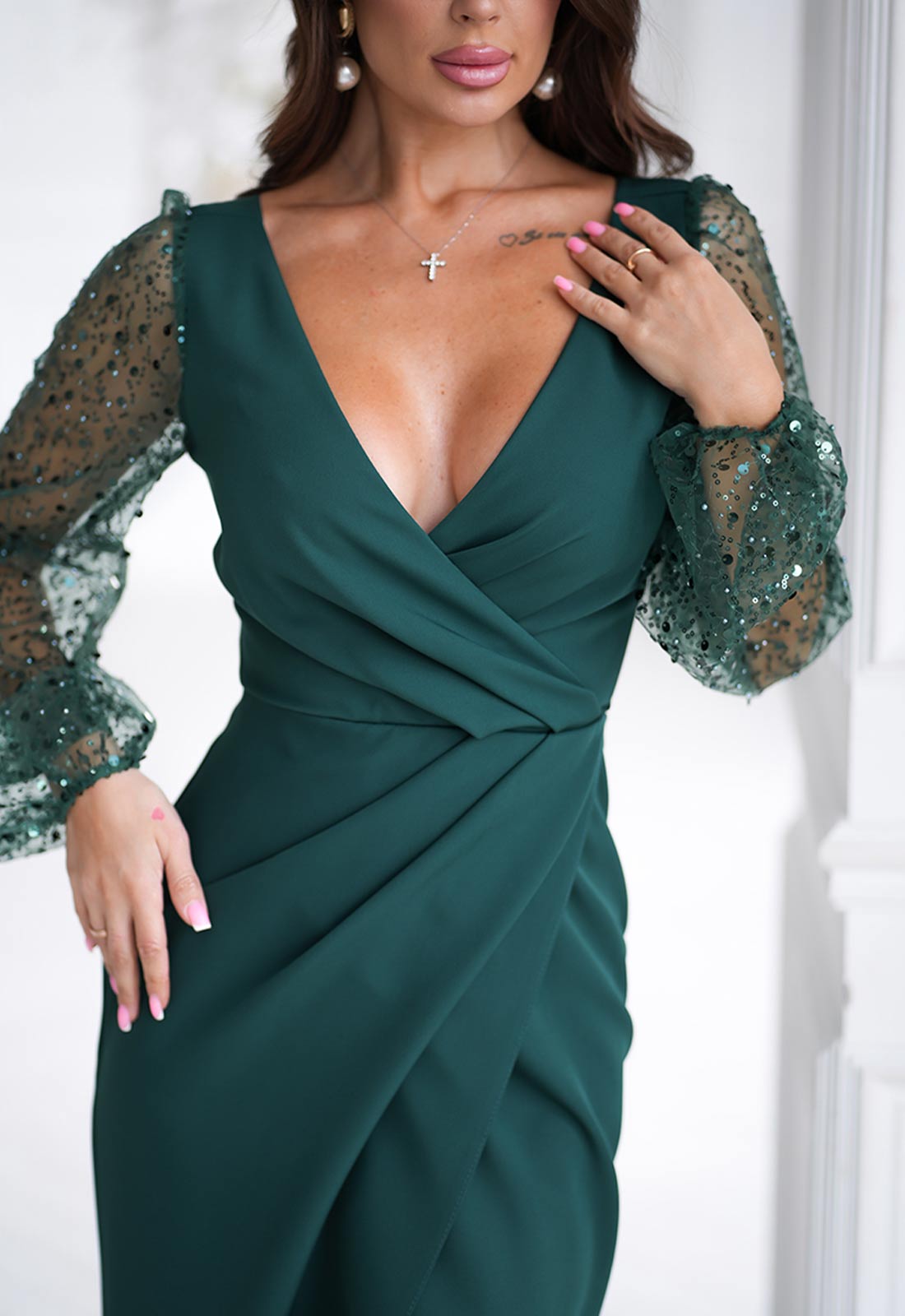 LBD Exclusive Green Harper Cocktail Dress