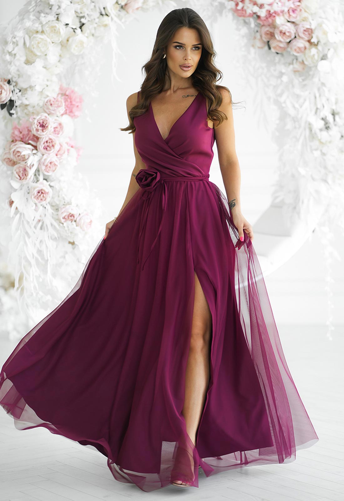 LBD Exclusive Burgundy Angelina Tulle Dress