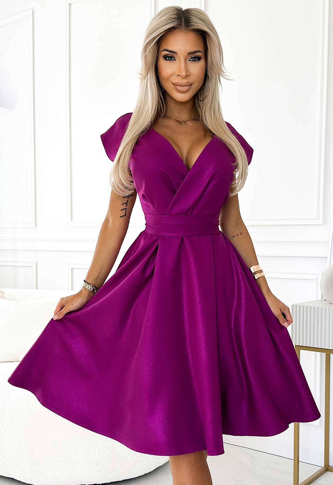LBD Exclusive Fuschia Scarlet Cocktail Dress