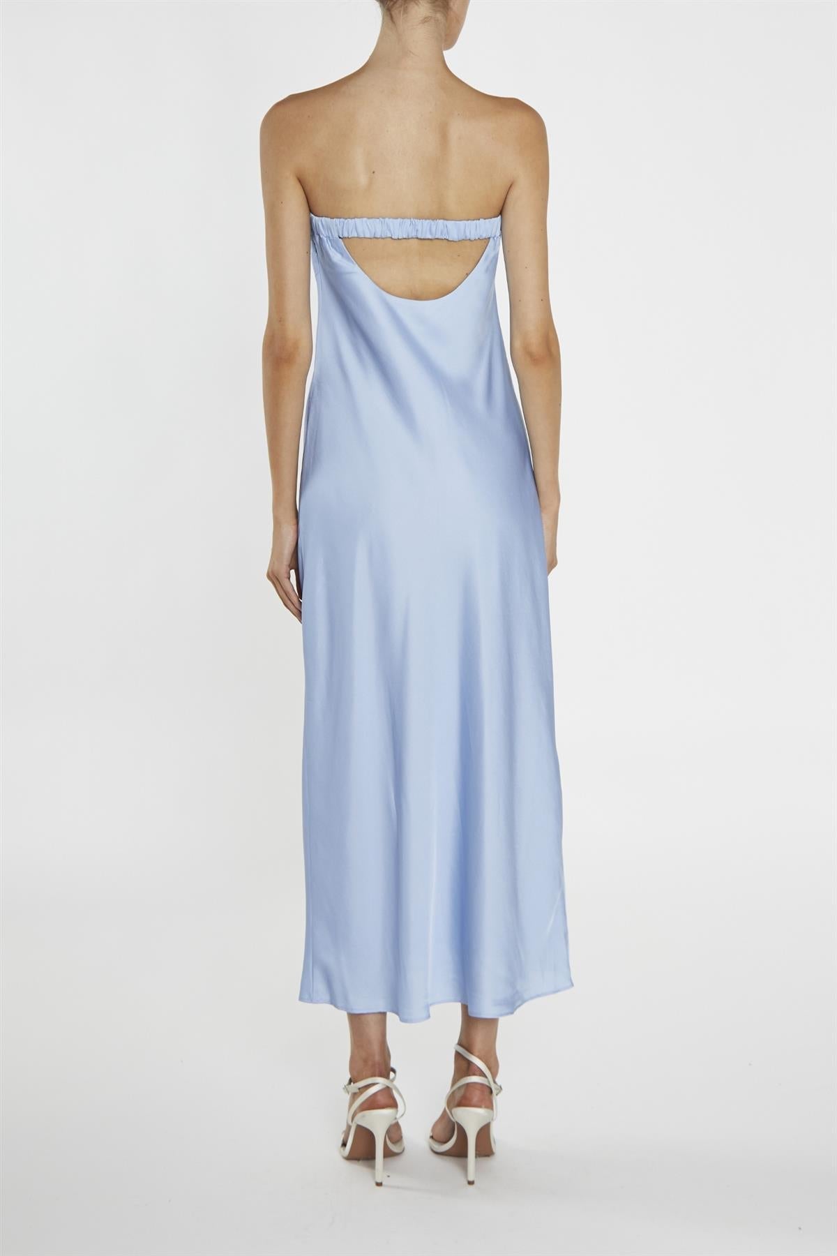 Cecilia Cornflower Blue Strapless Bias-cut Maxi-Dress-image-2