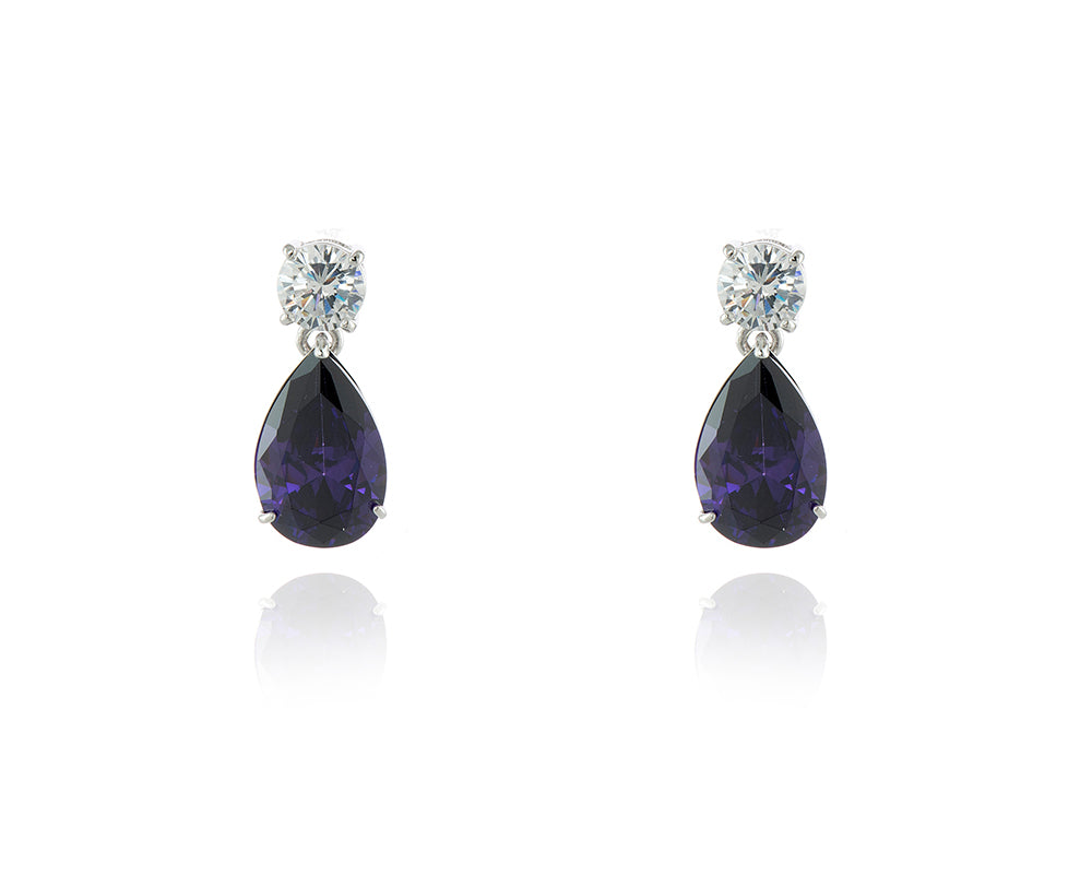 Cachet London Shade Silver Tanzanite Drop Earrings