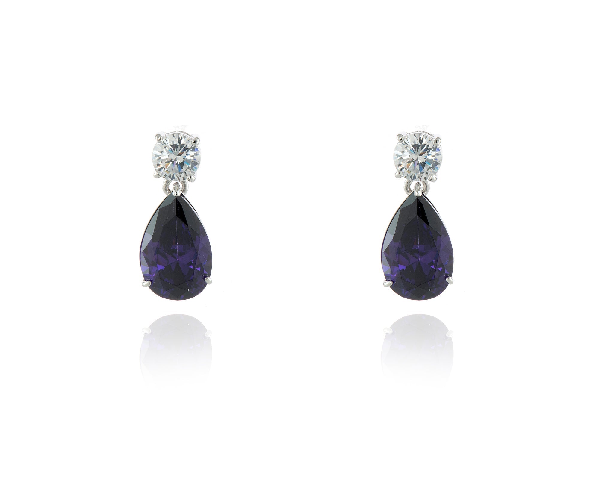 Cachet London Shade Silver Tanzanite Drop Earrings