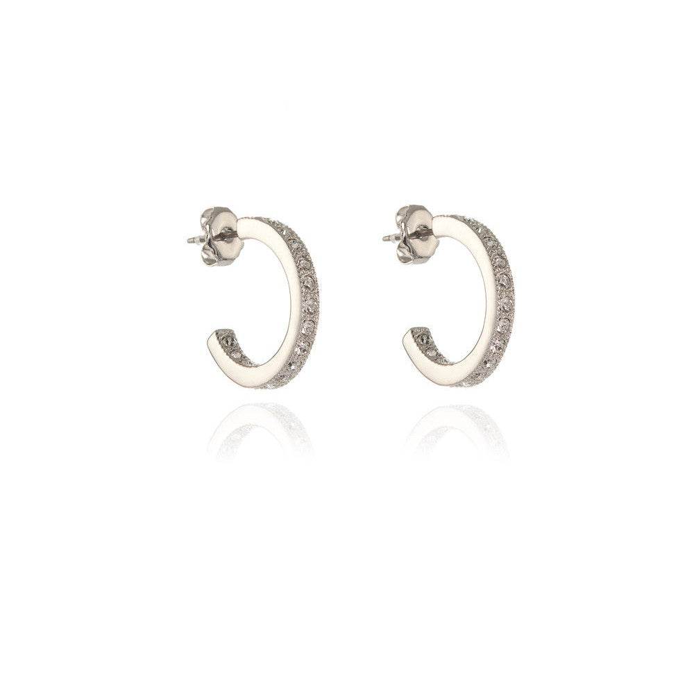 Cachet London Saga 18mm Silver Hoop Earrings