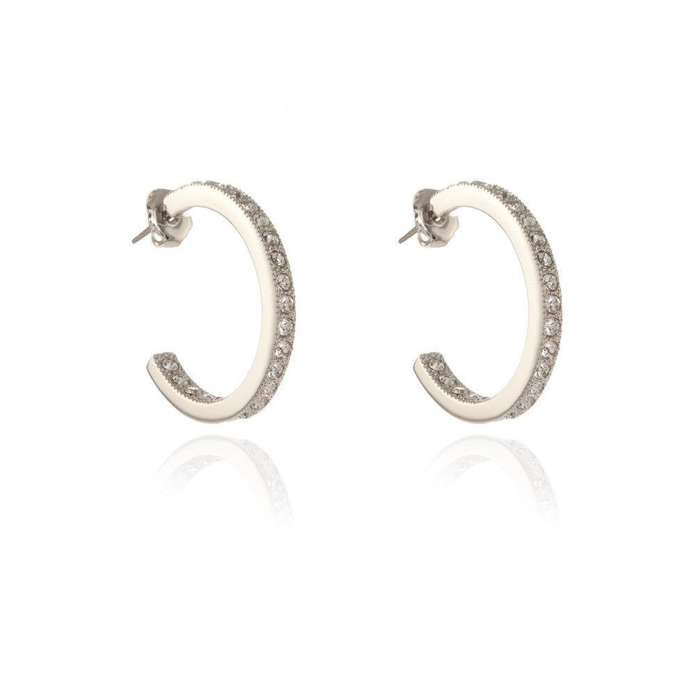 Cachet London Saga Large Silver Hoop Earrings