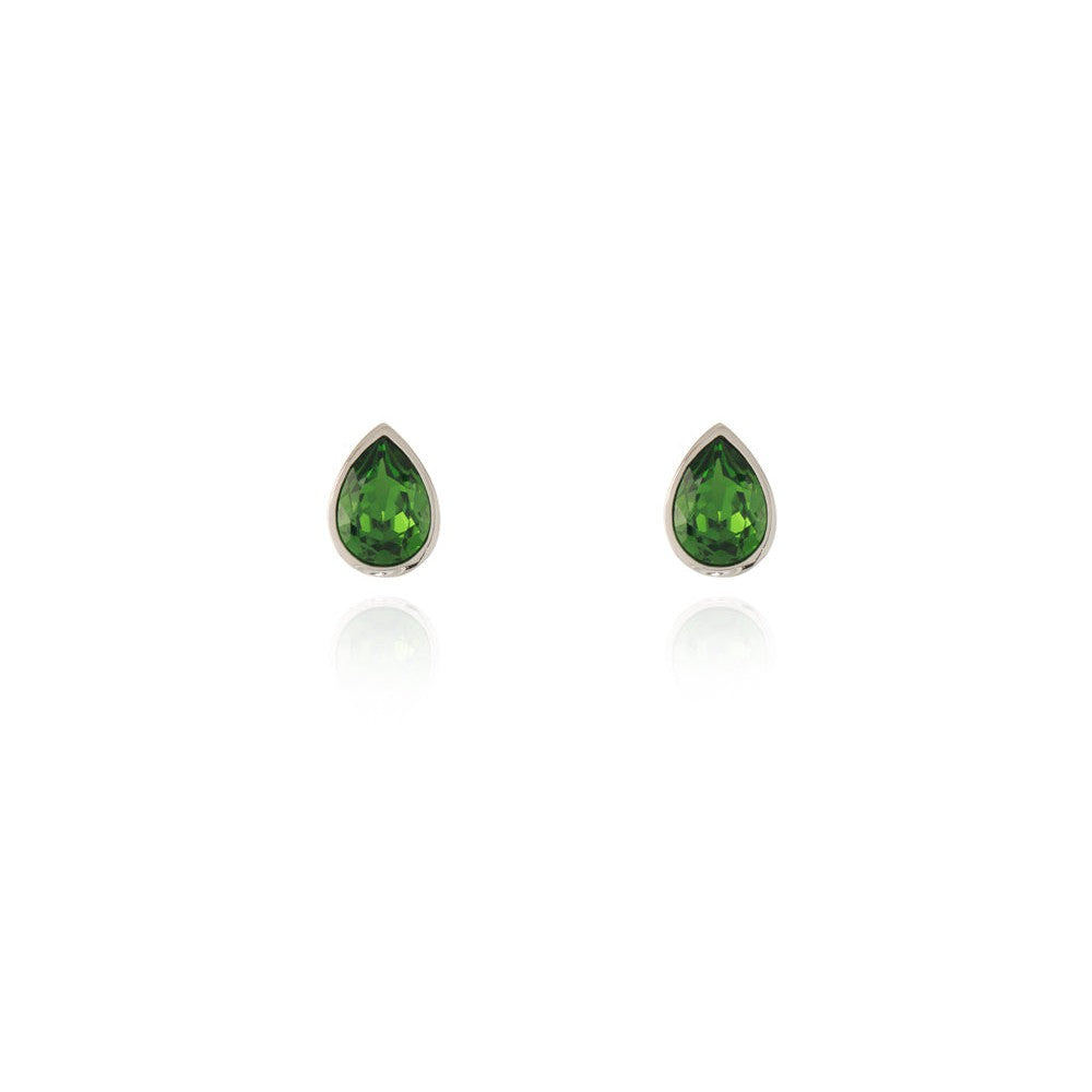 Cachet London Ran Silver Fern Green Earrings