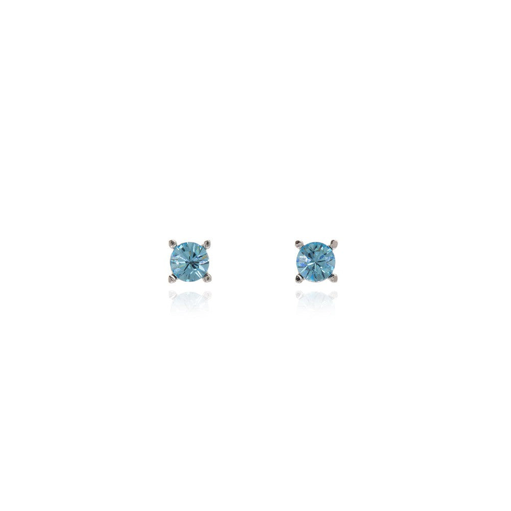 Cachet London Laine 6mm Aquamarine Silver Earrings