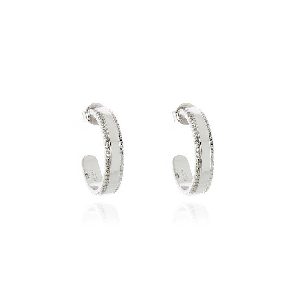 Cachet London Keanu Rhodium Hoop Earrings