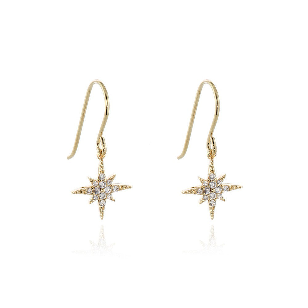 Cachet London North Star Gold French Wire Earrings