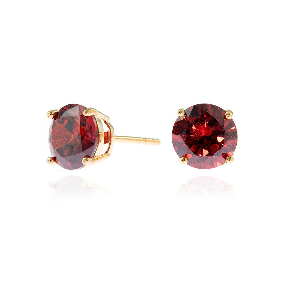 Cachet London Lana 8mm Sterling Silver Garnet Earrings