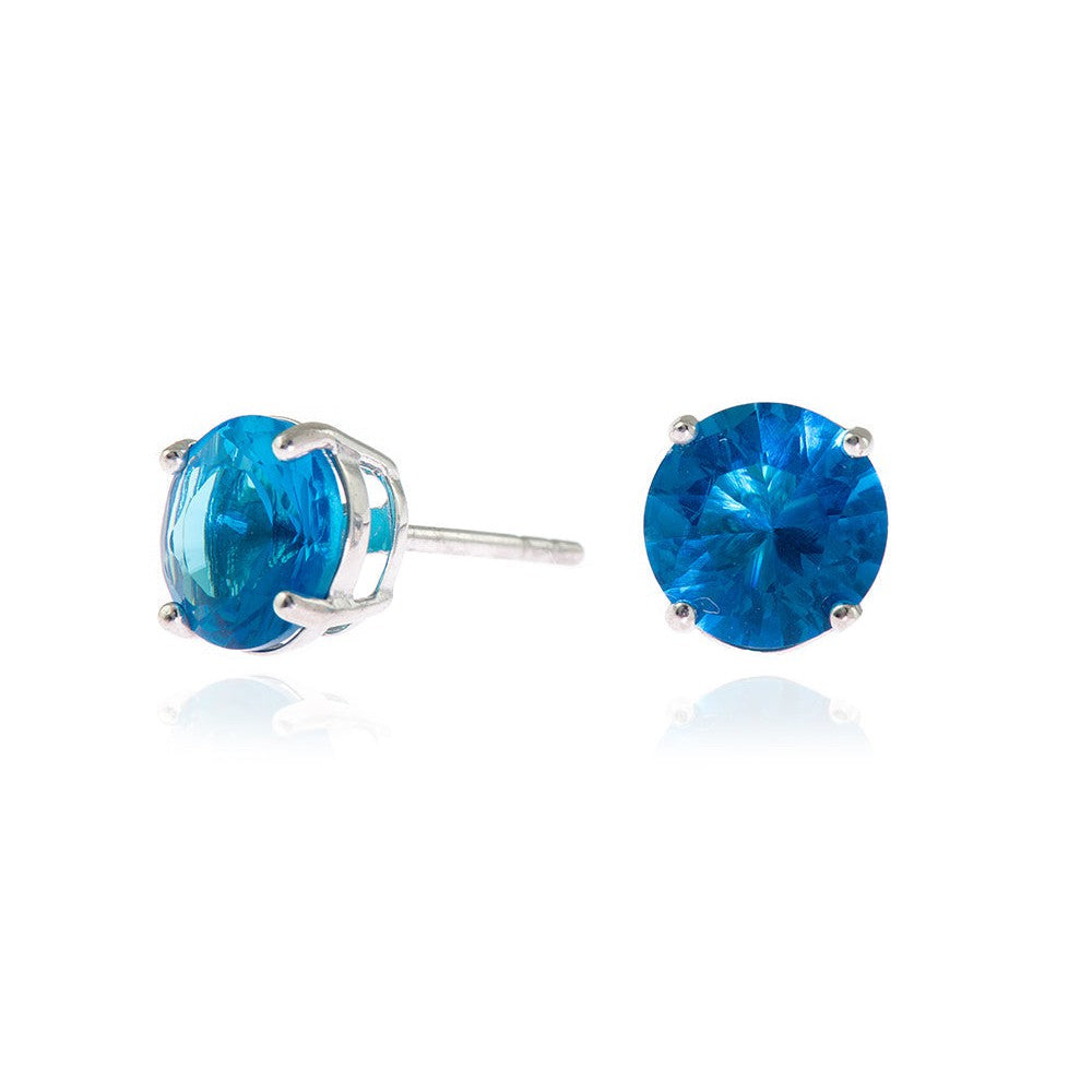 Cachet London Lana 8mm Sterling Silver Blue Earrings