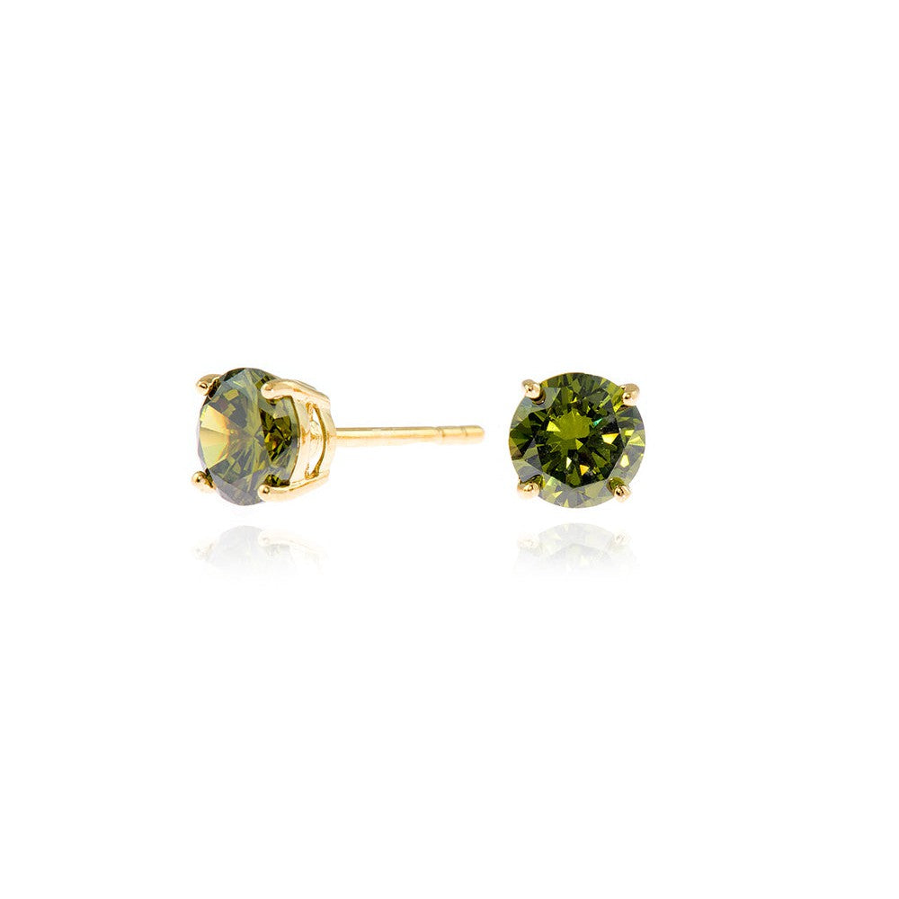 Cachet London Lana 6mm Sterling Silver  Earrings Olivine CZ