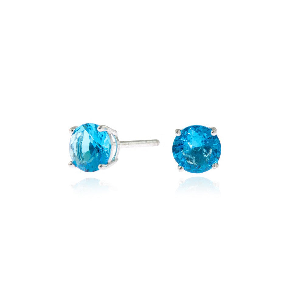 Cachet London Lana 6mm Sterling Silver Blue Earrings