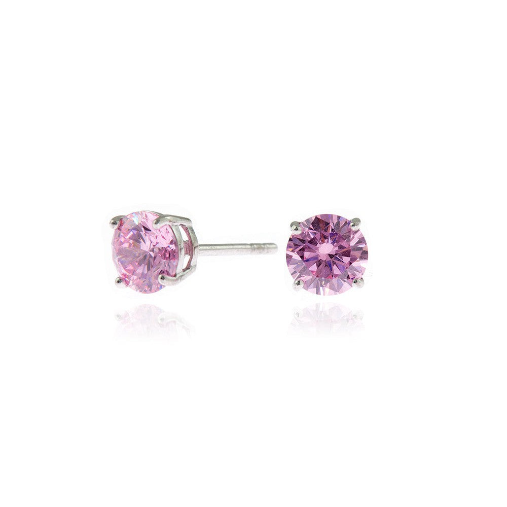 Cachet London Lana 6mm Sterling Silver Pink Earrings