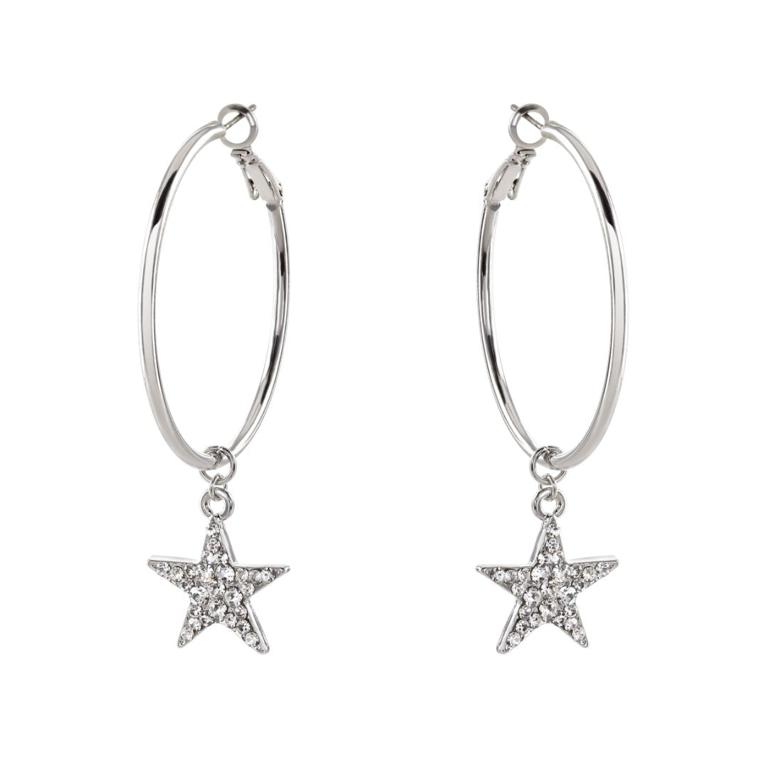 loveRocks Hoop With Crystal Star Charm