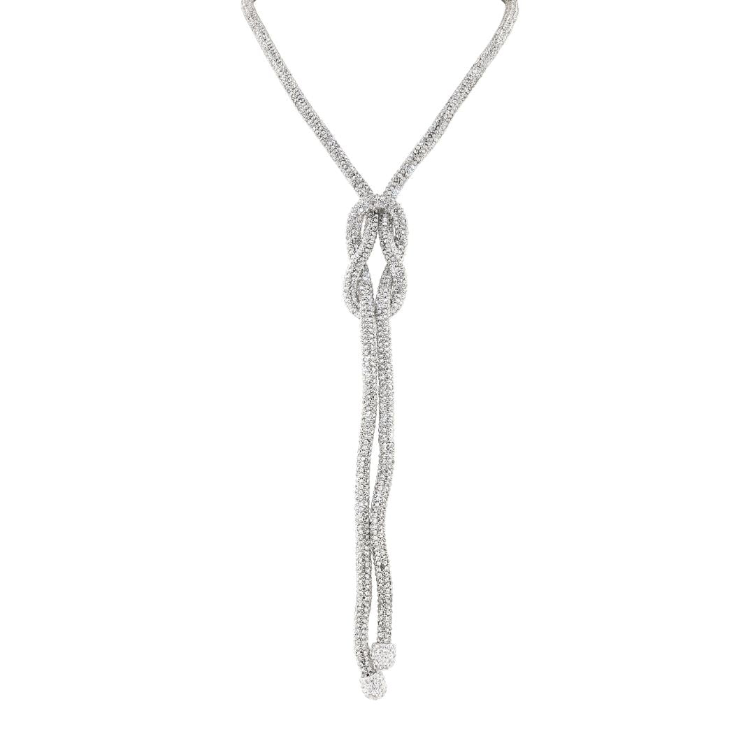 loveRocks Long Crysal Mesh Knot Necklace