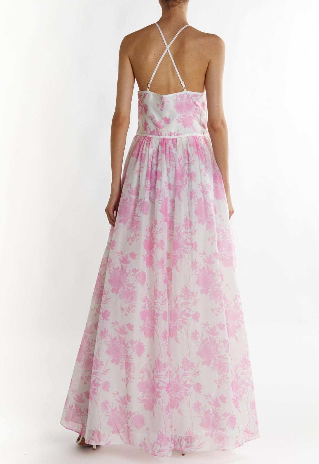 True Decadence Candy Pink Floral Aubree Lace Trim Maxi Dress