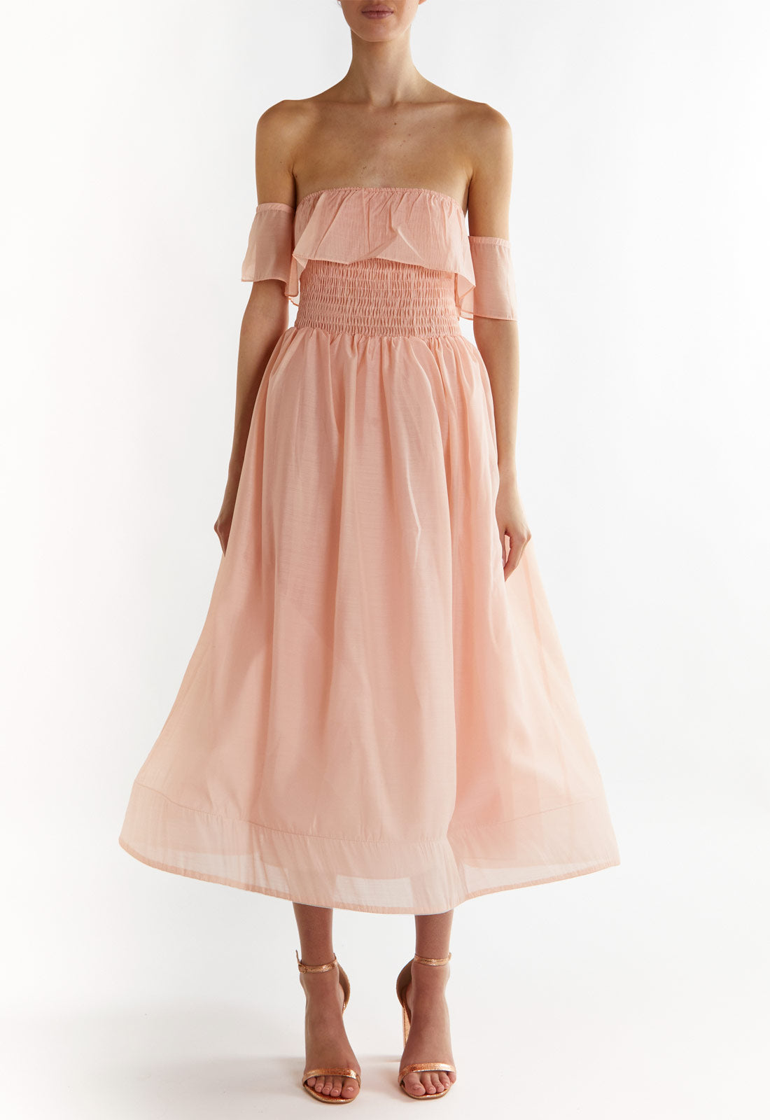 True Decadence Dusty-Pink Emely Bandeau Midi Dress