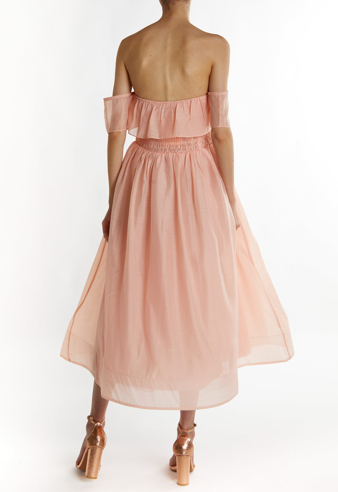 True Decadence Dusty-Pink Emely Bandeau Midi Dress