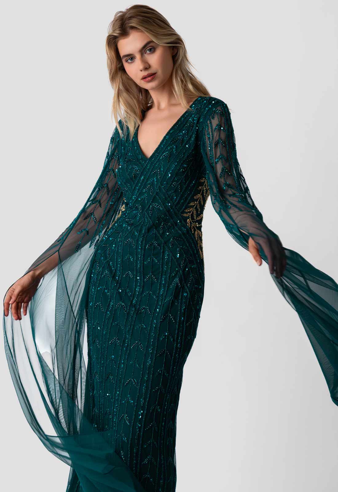 Raishma Couture Green Ariella Maxi Dress