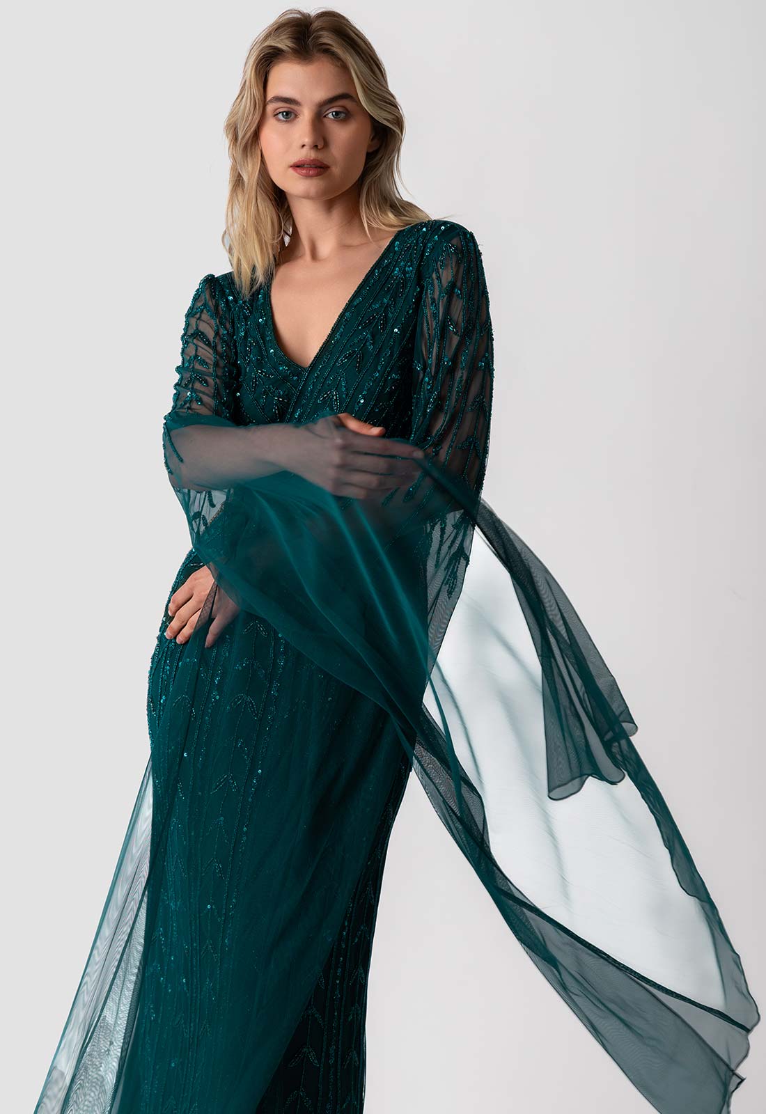 Raishma Couture Green Ariella Maxi Dress