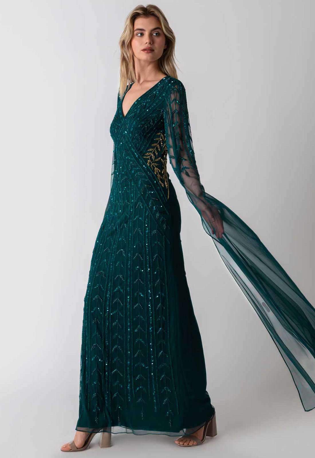 Raishma Couture Green Ariella Maxi Dress