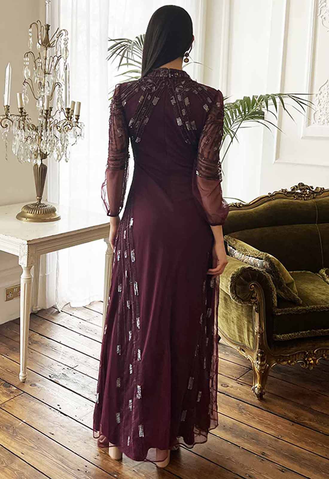 Raishma Couture Burgundy Audrey Gown