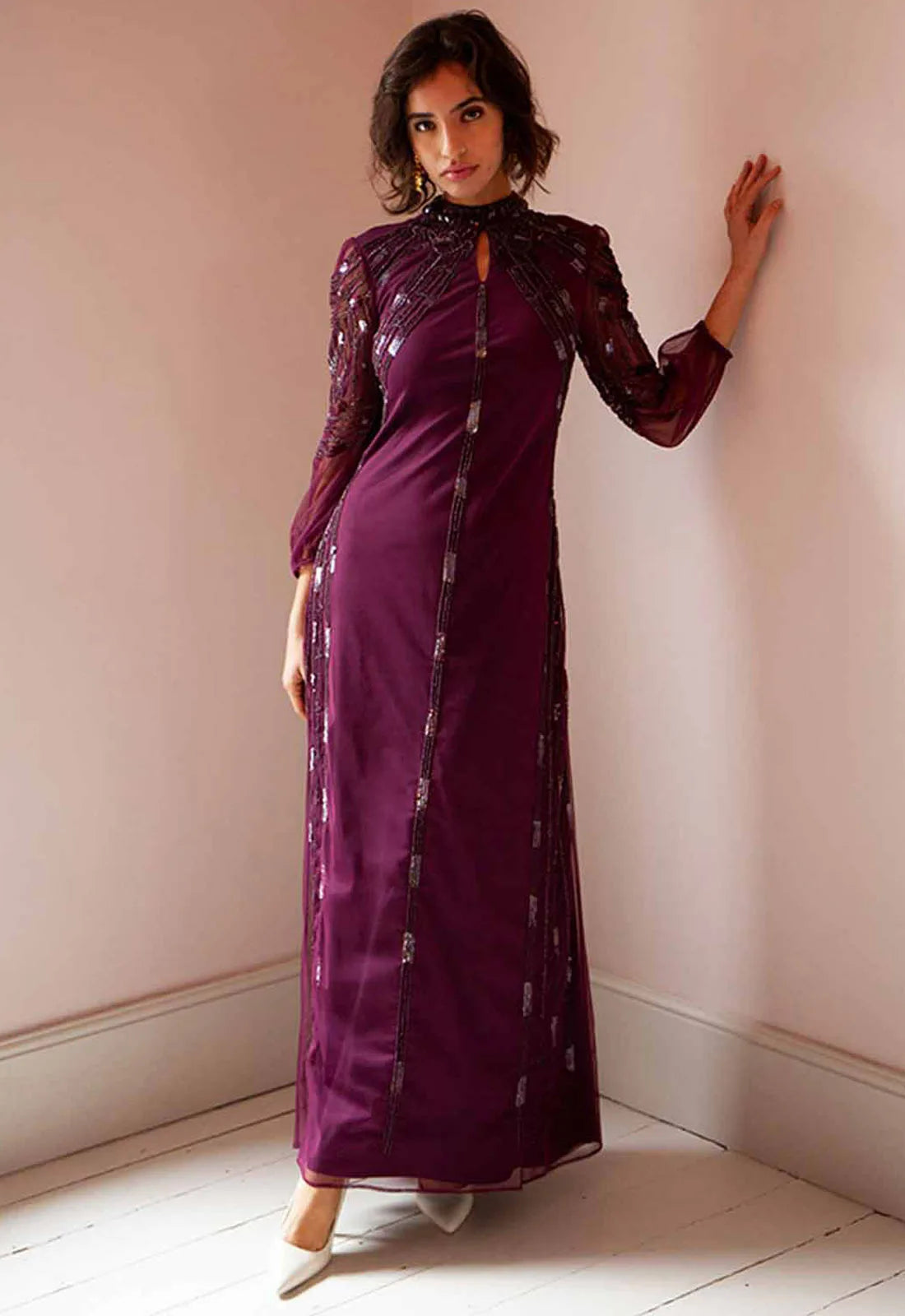 Raishma Couture Wine Audrey Gown