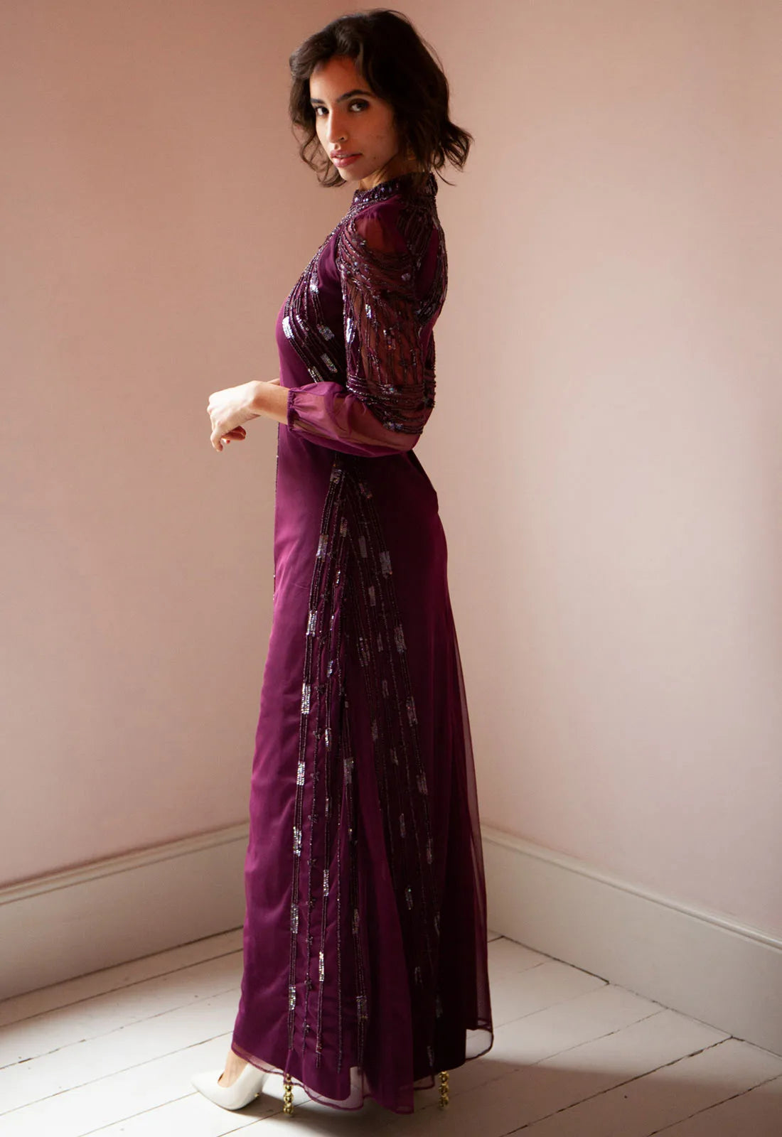 Raishma Couture Burgundy Audrey Gown