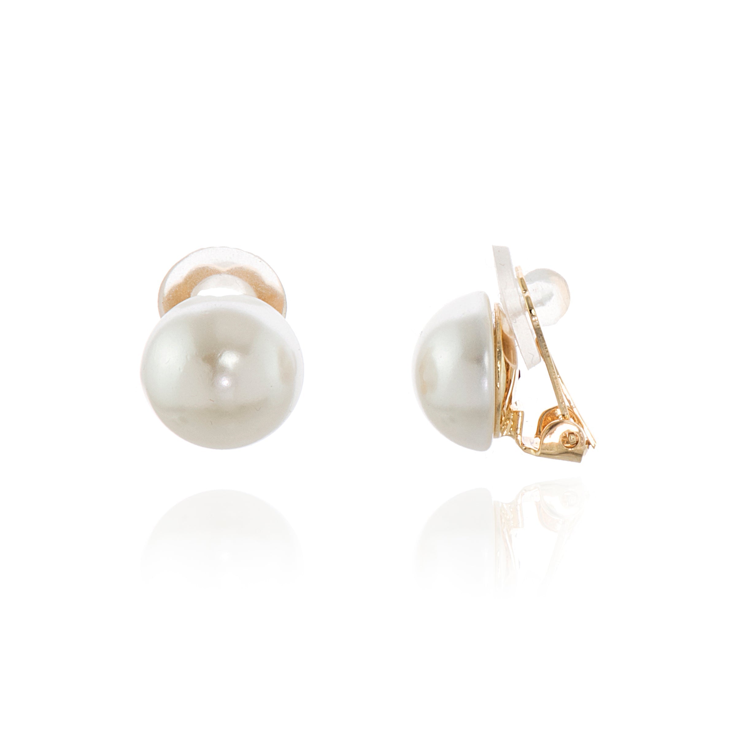 Cachet London Bibi 12mm Pearl Gold Clip On Earrings