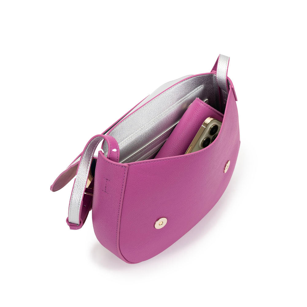 Campo Marzio Kym Saddle Bag - Mauve Silver