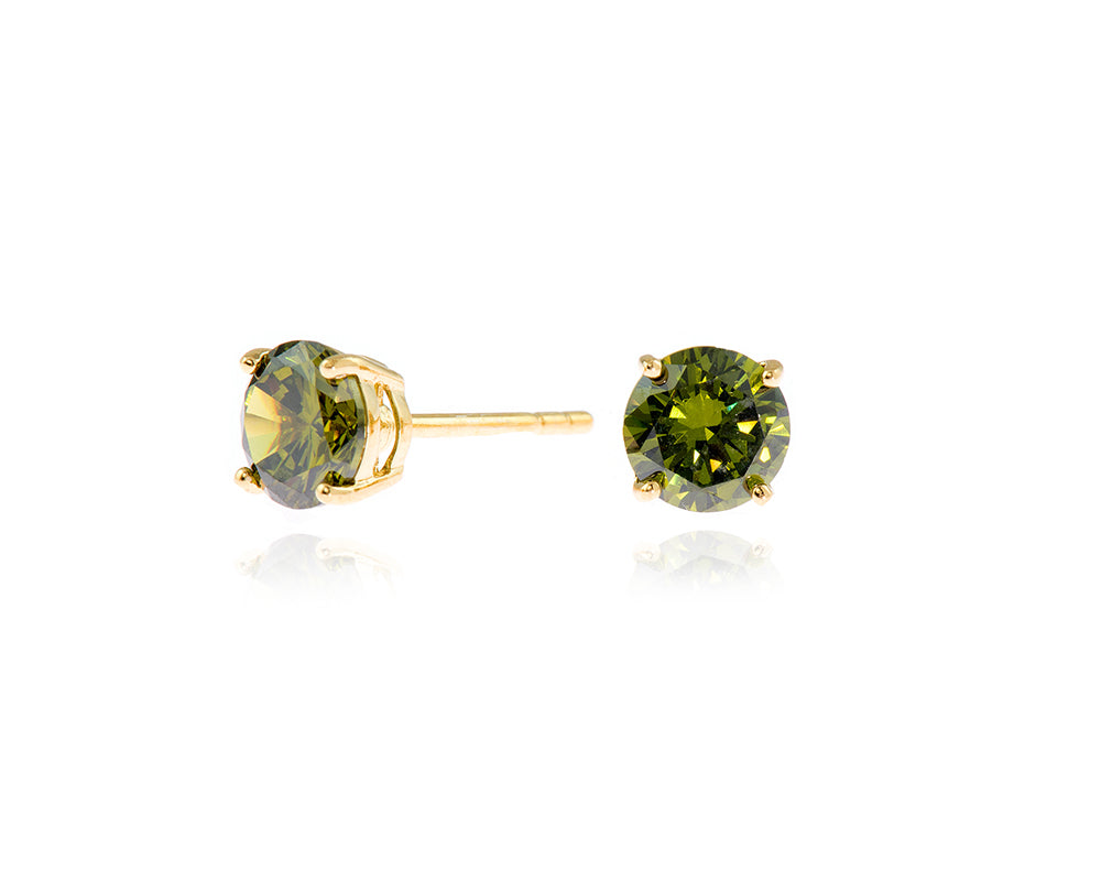 Cachet London Lana 6mm Sterling Silver  Earrings Olivine CZ