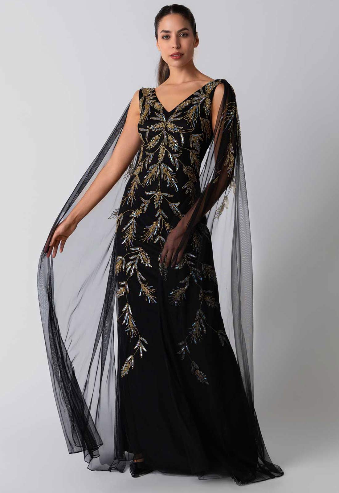 Raishma Couture Black Clara Maxi Dress