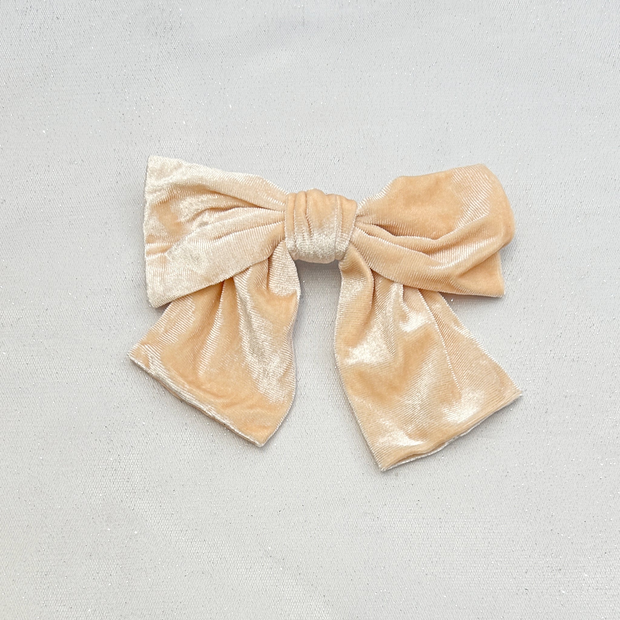 QueenMee Cream Hair Bow Velvet Bow Hair Clip