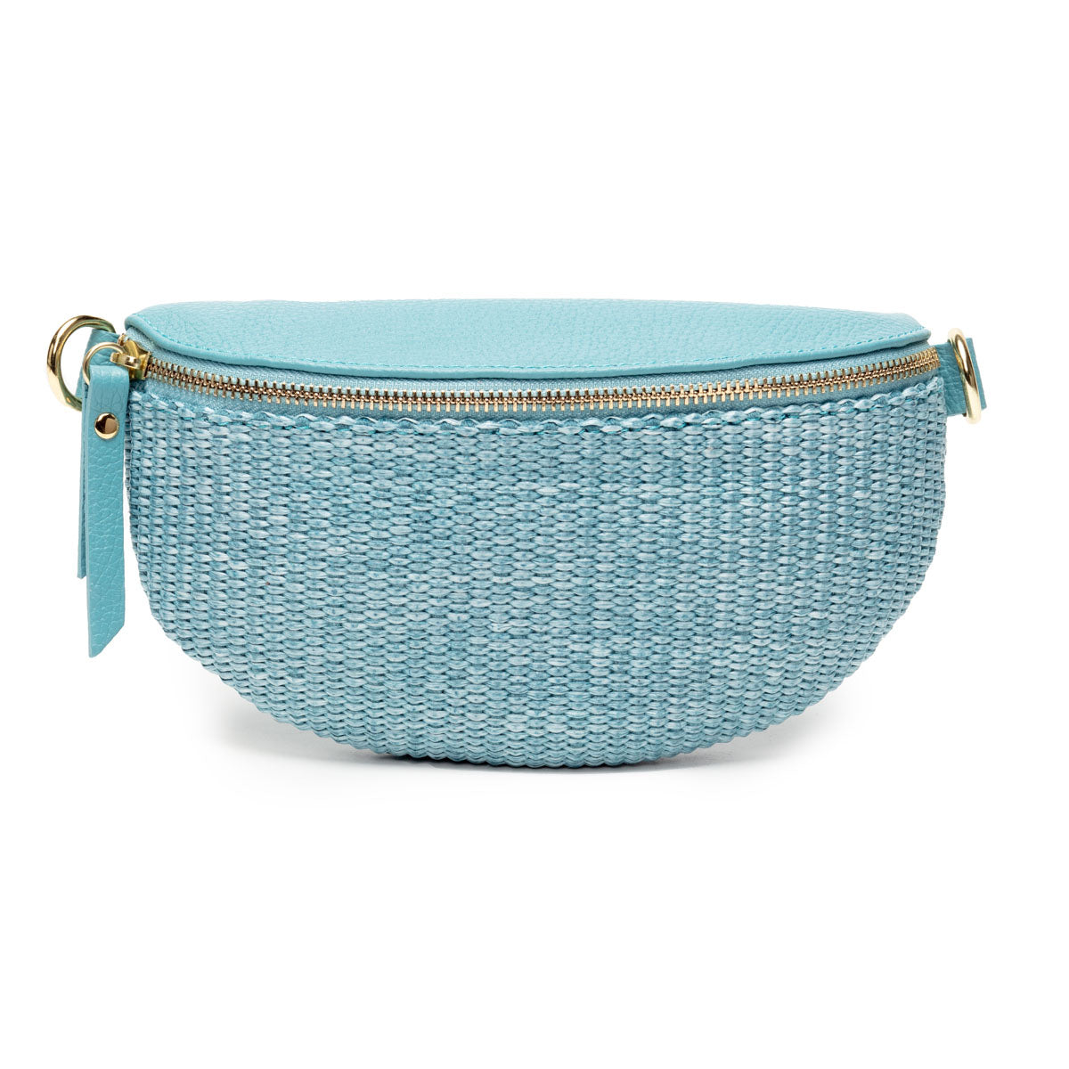 Elie Beaumont Raffia Sling Bag Aqua