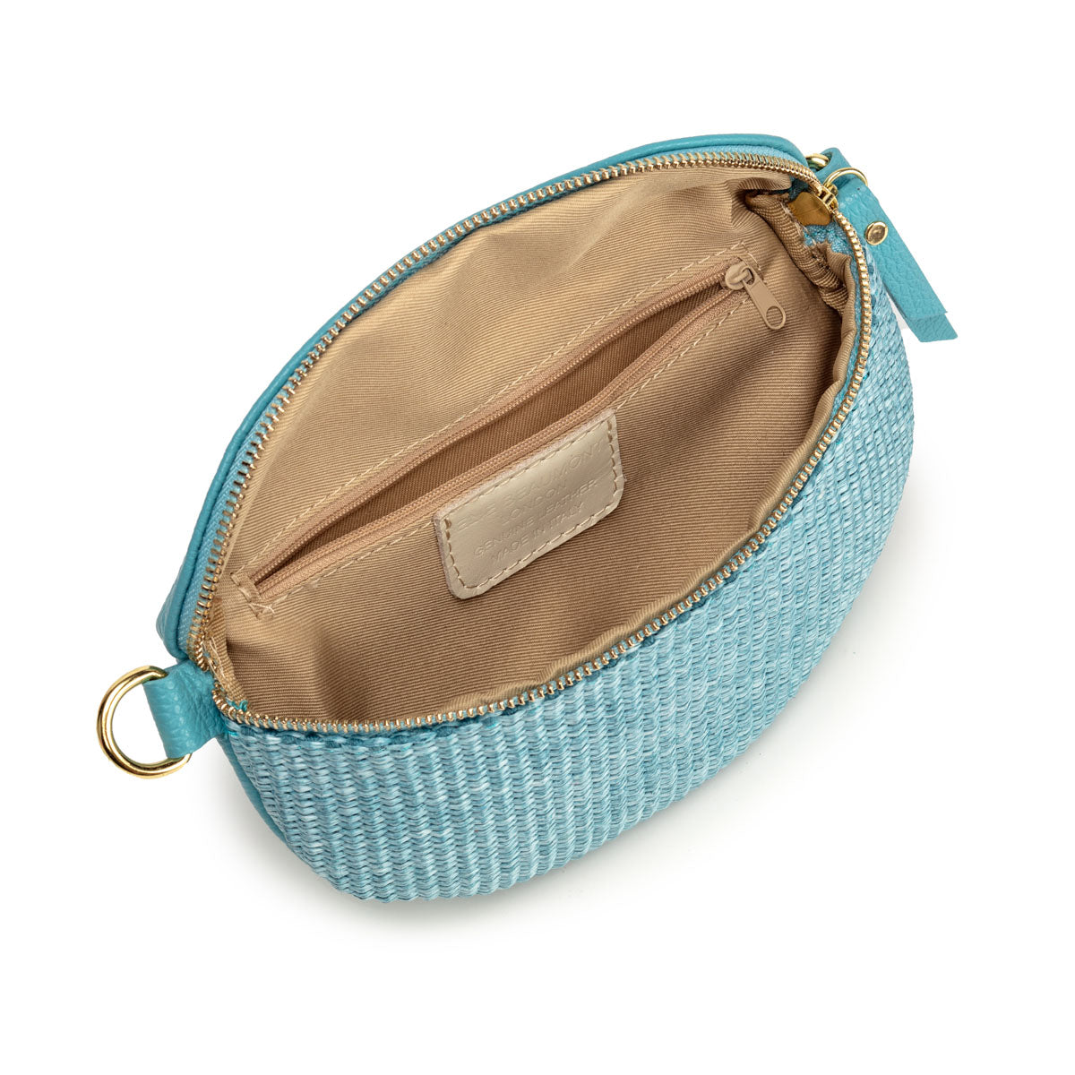 Elie Beaumont Raffia Sling Bag Aqua