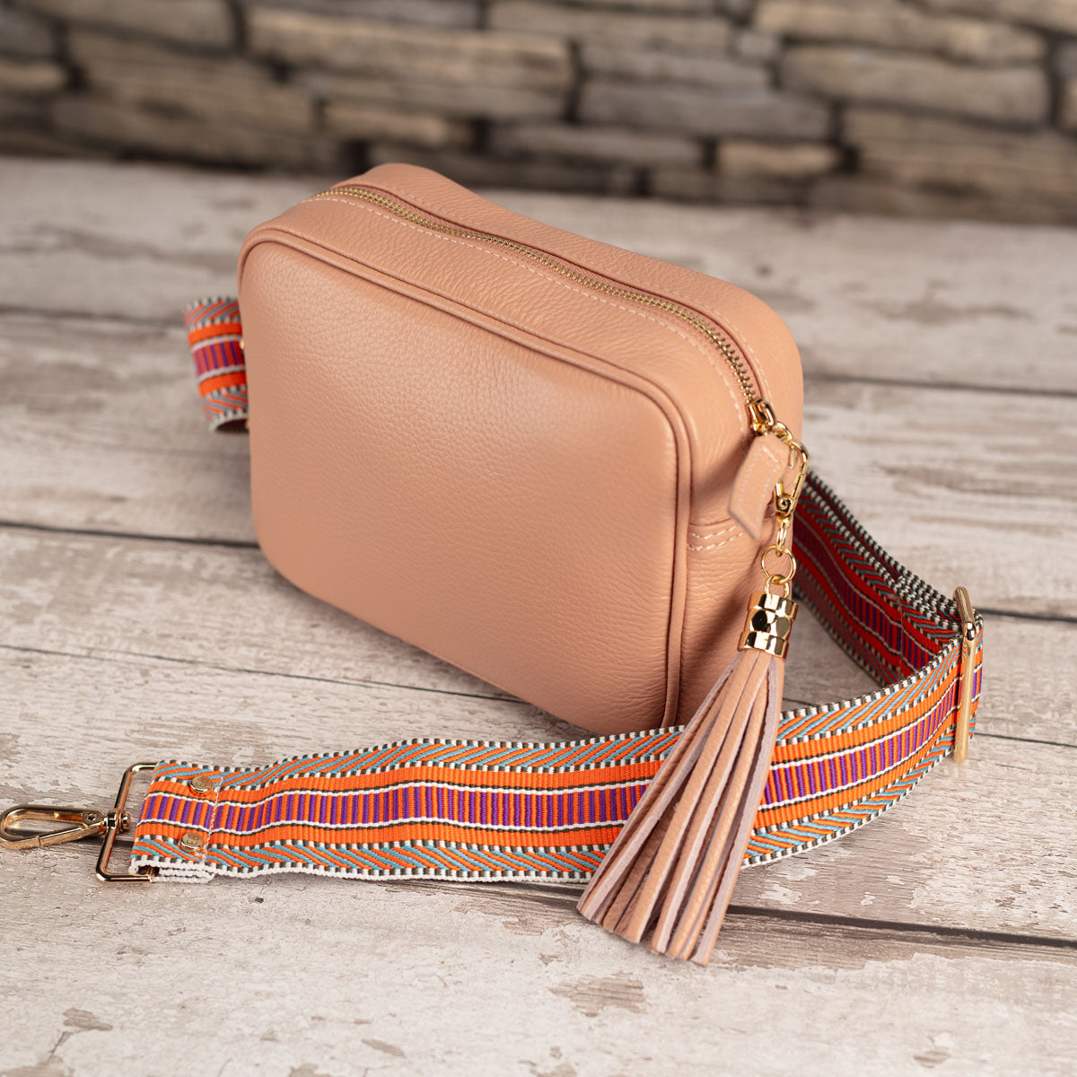 Elie Beaumont Crossbody Tassel Salmon Pink