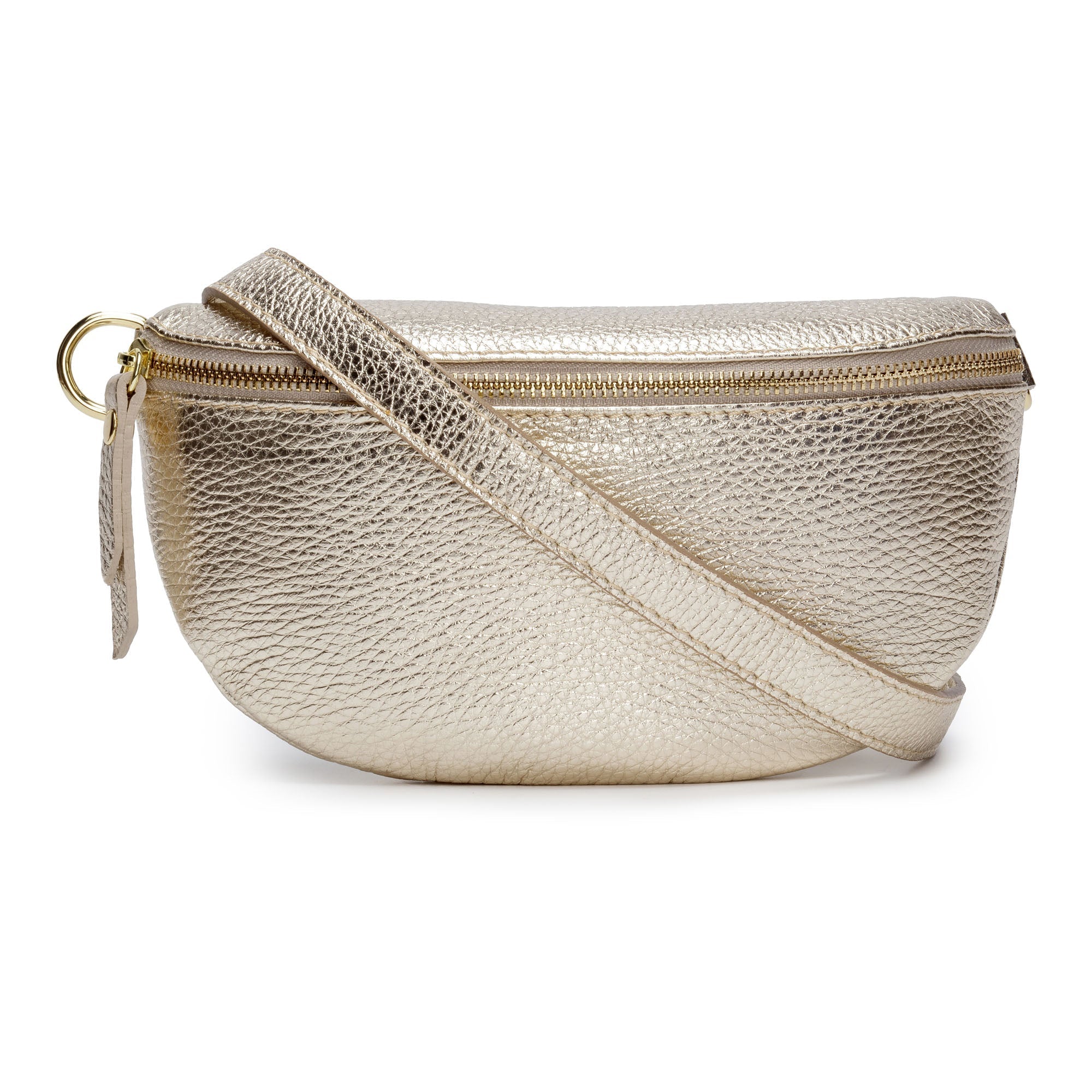 Elie Beaumont Sling Bag - Gold with Gold Chevron Strap