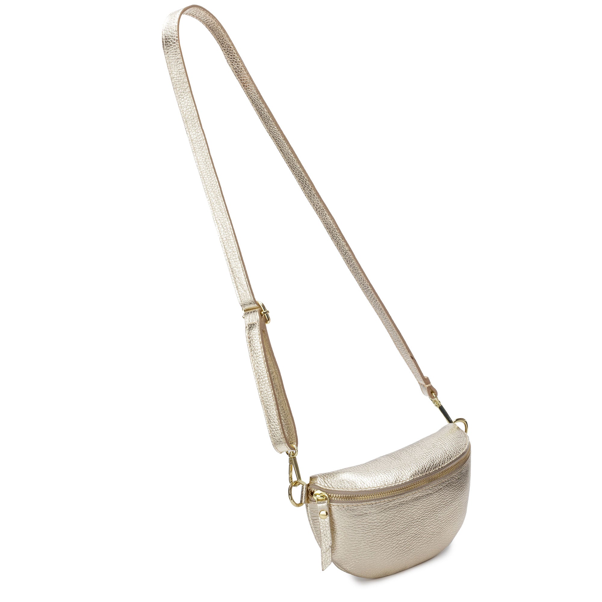 Elie Beaumont Sling Bag - Gold with Gold Chevron Strap