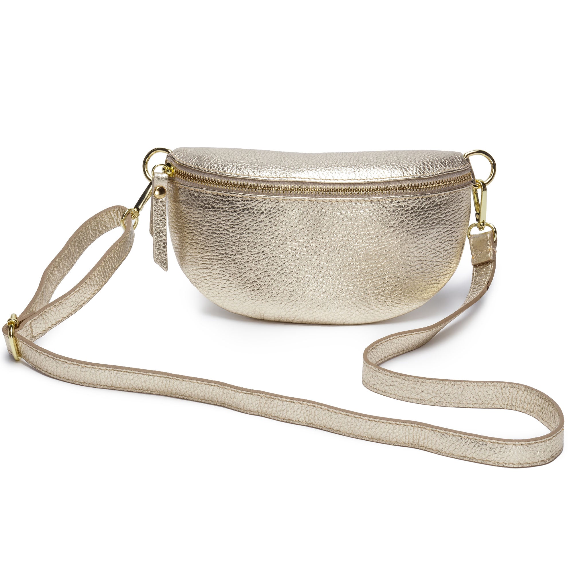 Elie Beaumont Sling Bag - Gold with Charcoal Strap