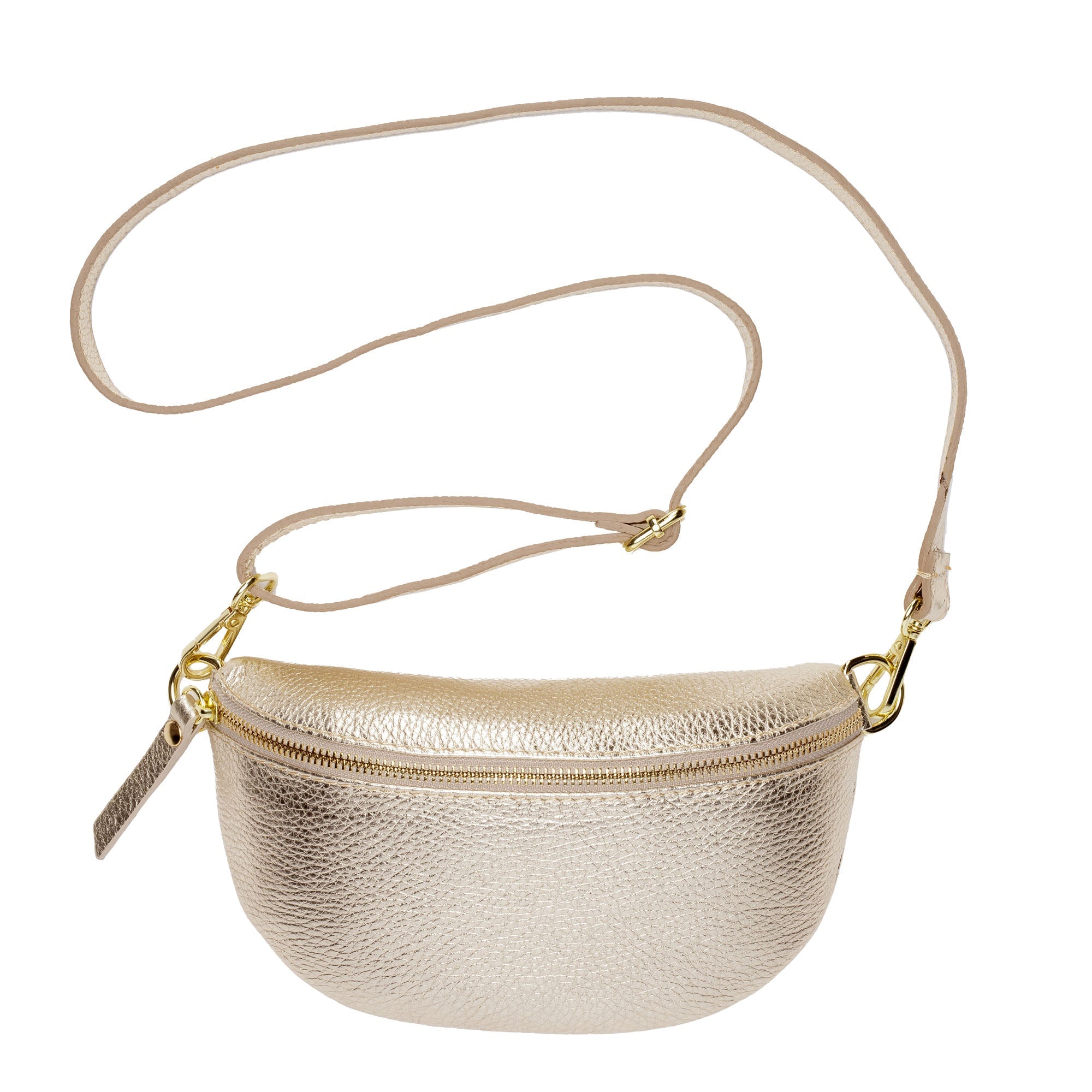 Elie Beaumont Sling Bag - Gold with Charcoal Strap