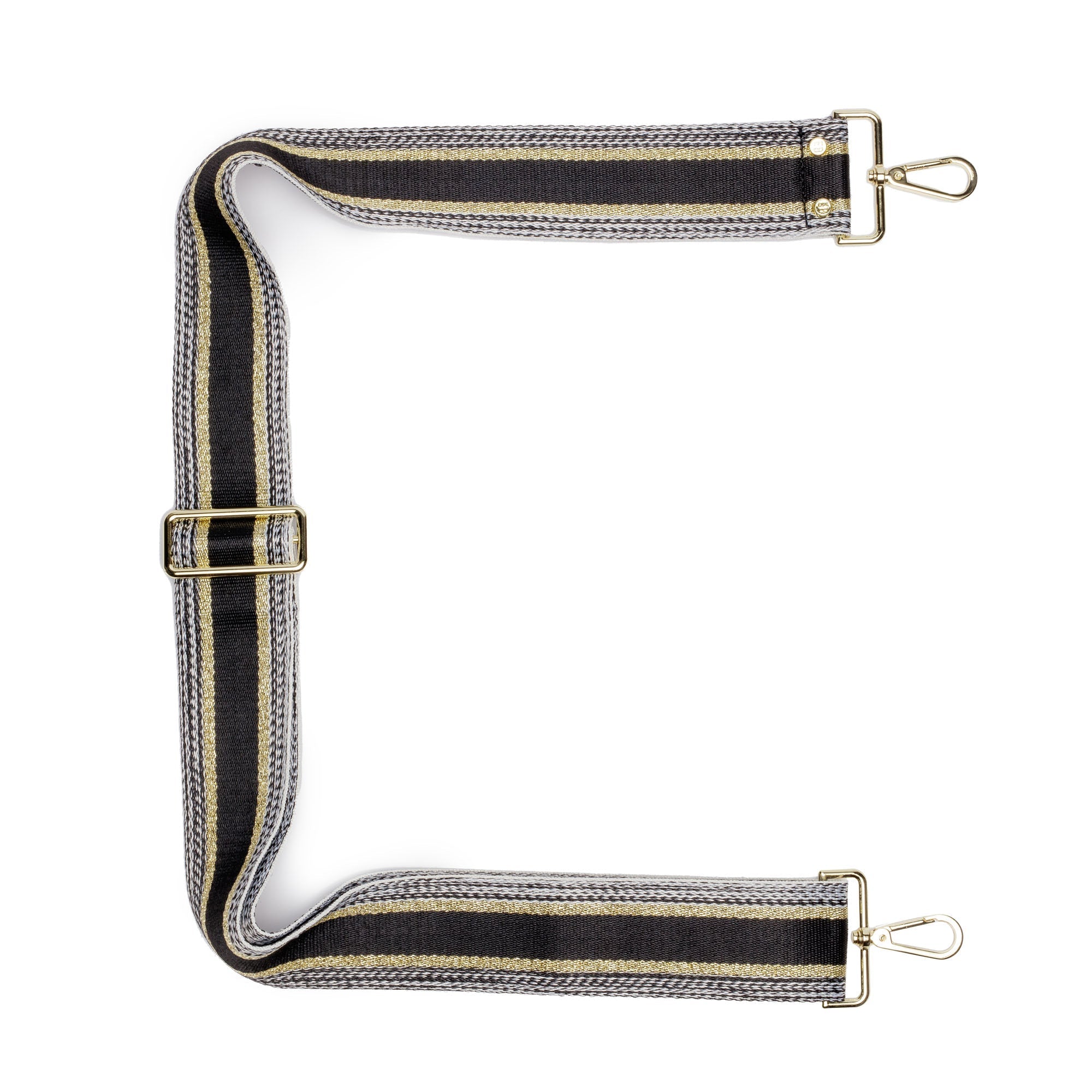 Elie Beaumont Crossbody strap - Metallic Black/Gold